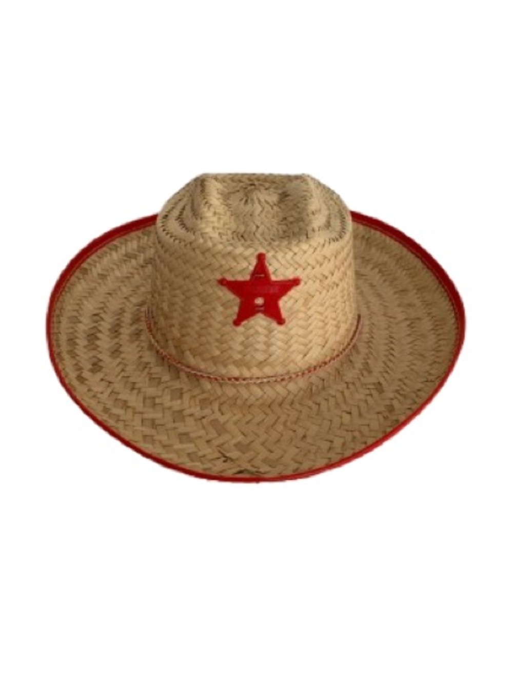 Child’s Western Straw Sheriff Cowboy Hat with Star Badge Cowboy Costume Dress Up
